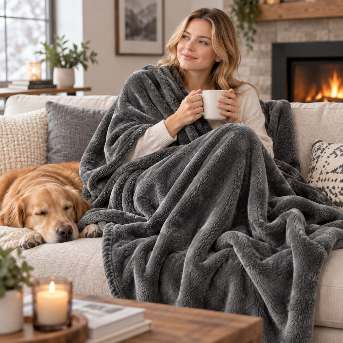 Soft Lightweight Flannel Throw Blanket for Office Naps, Summer and Everyday Use