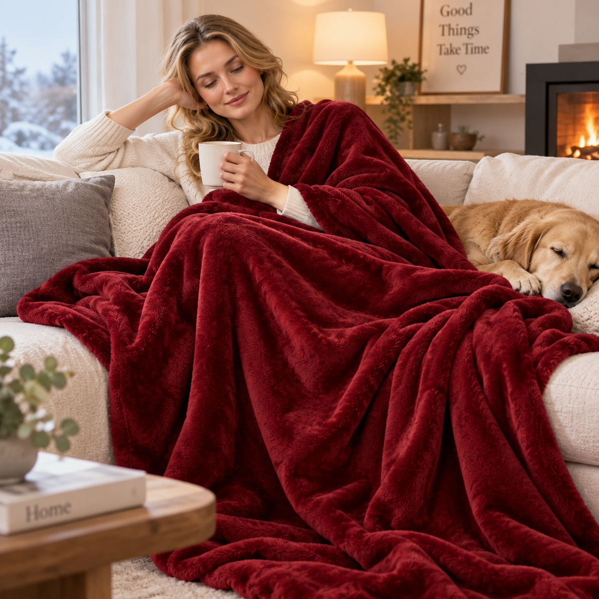 Thickened Flannel Throw Blanket / Lightweight Fleece Blanket