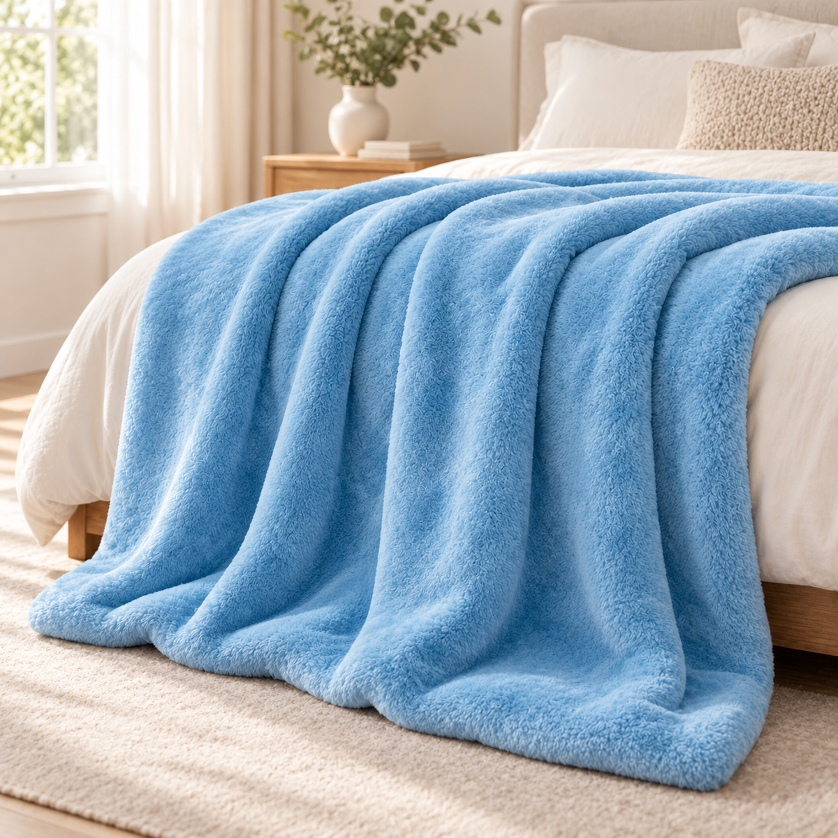 Lightweight Flannel Throw Blanket for Summer & Air-Conditioned Rooms