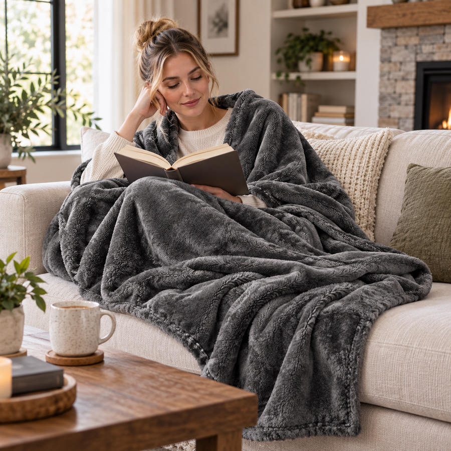 Soft Lightweight Flannel Throw Blanket for Office Naps, Summer and Everyday Use