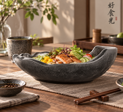 Black Matte Porcelain-Look Melamine Tableware